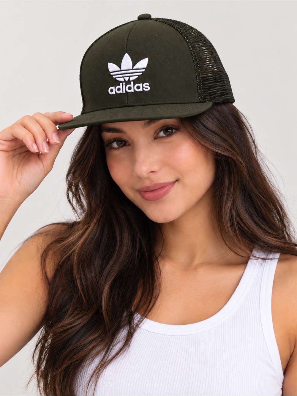 Adidas Originals Trefoil Black Mesh Trucker Snapback Cap NWOT